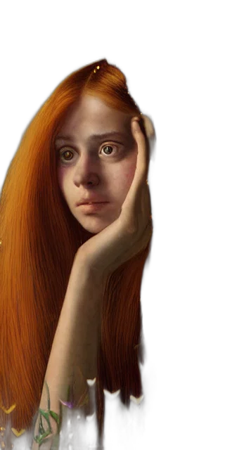 hair, face, dress, mask transparent PNG cut-out
