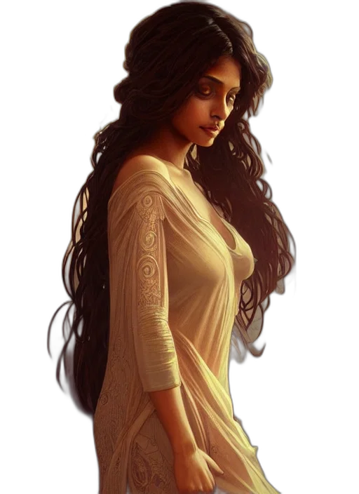 dress, jewelry, face, hair transparent PNG cut-out