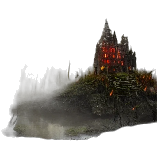 building, concept art, fantasy art, watercolor transparent PNG cut-out