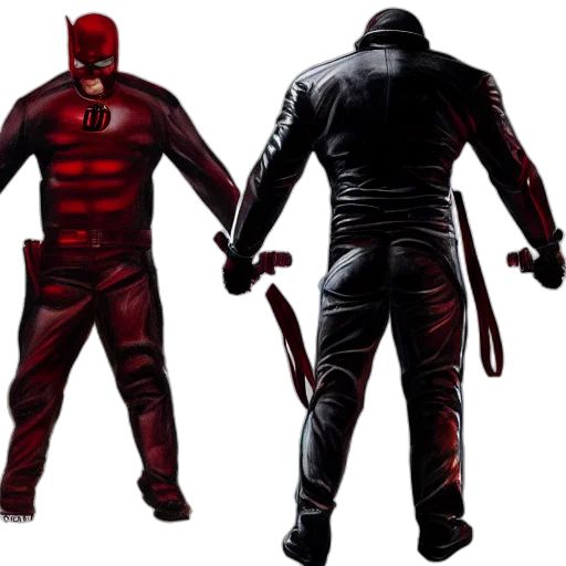 concept art, comic book art, red, daredevil transparent PNG cut-out