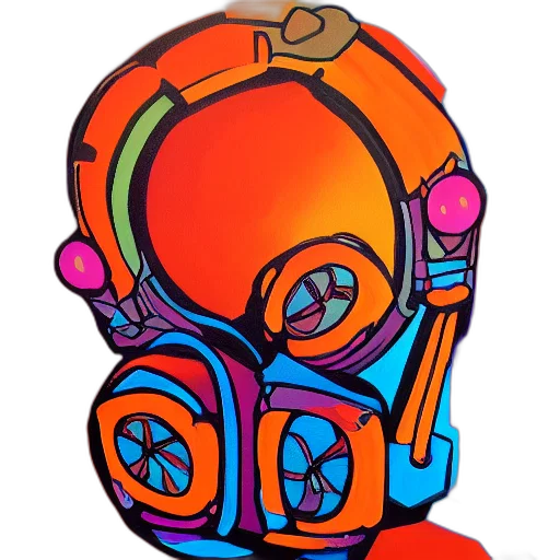 robot, mask, face, jacket transparent PNG cut-out