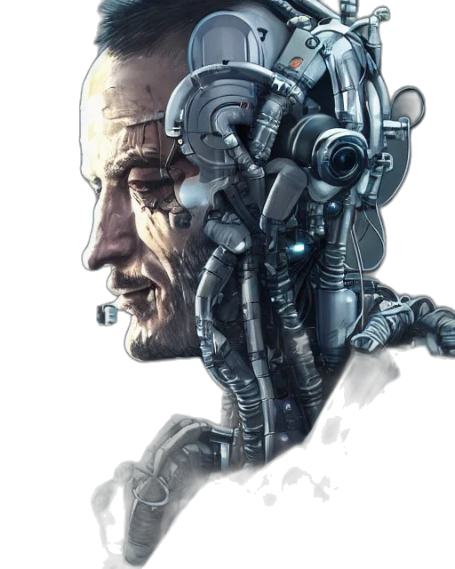 robot, face, cyberpunk, concept art transparent PNG cut-out