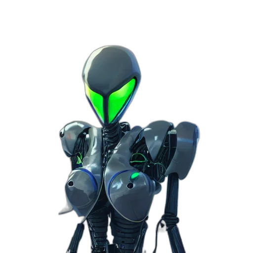 robot, staff, creature, jacket transparent PNG cut-out