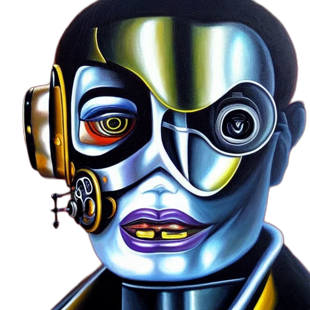 robot, mask, face, cyberpunk transparent PNG cut-out
