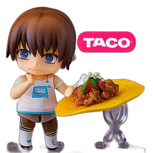 food, taco, nendoroid, figurine transparent PNG cut-out