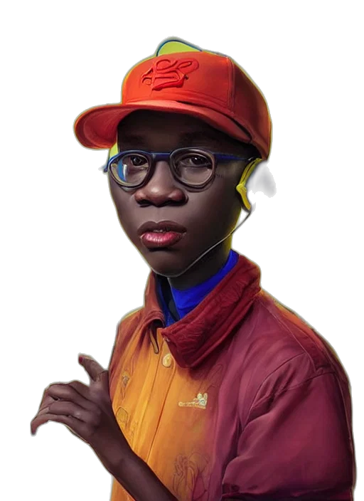 hat, face, jacket, staff transparent PNG cut-out