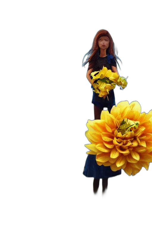 dress, flower, 3d render, photorealistic transparent PNG cut-out