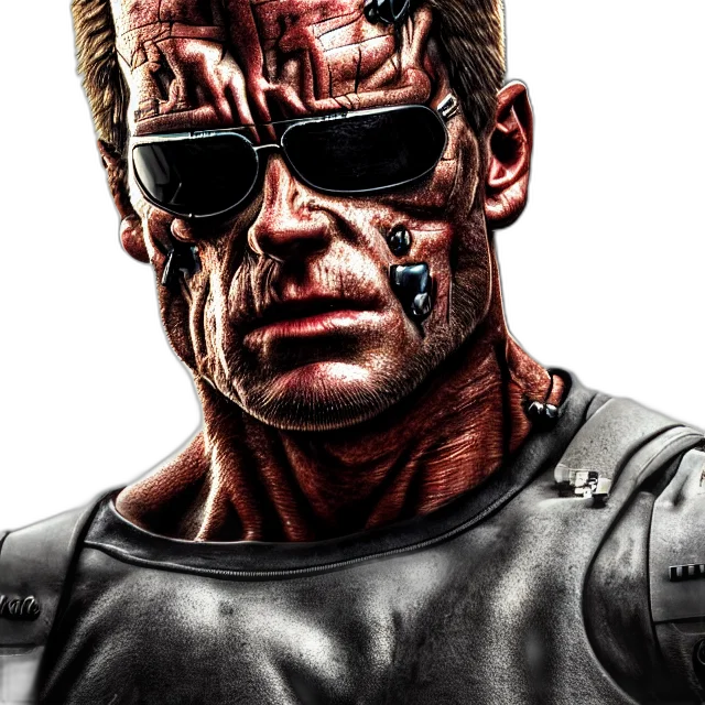 face, photorealistic, comic book art, cyberpunk transparent PNG cut-out