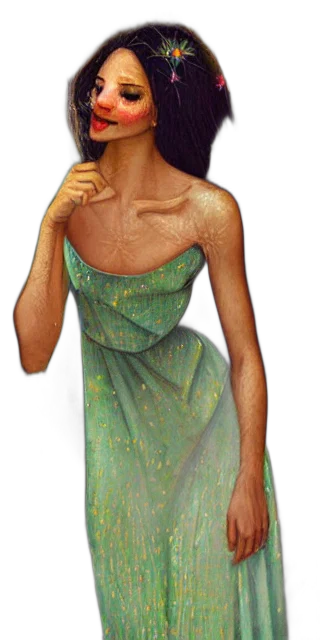 dress, jewelry, fantasy art, cartoon transparent PNG cut-out