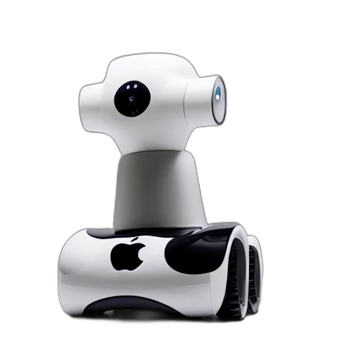 robot, 3d render, apple, idog transparent PNG cut-out