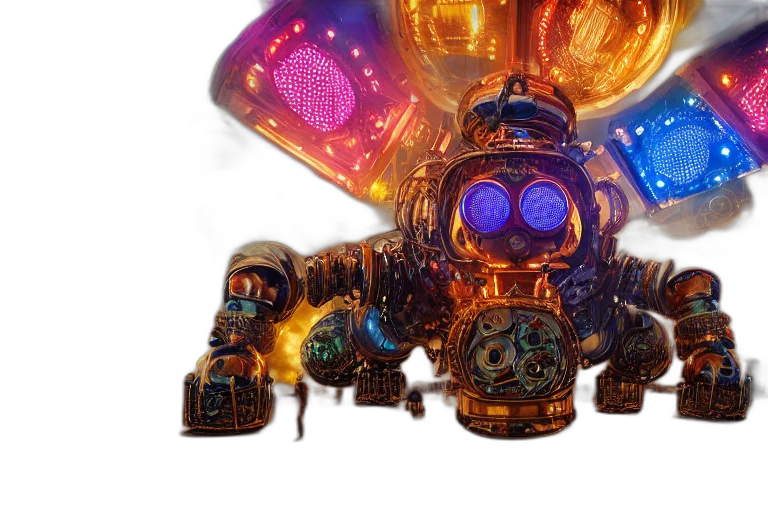 robot, weapon, mask, creature transparent PNG cut-out