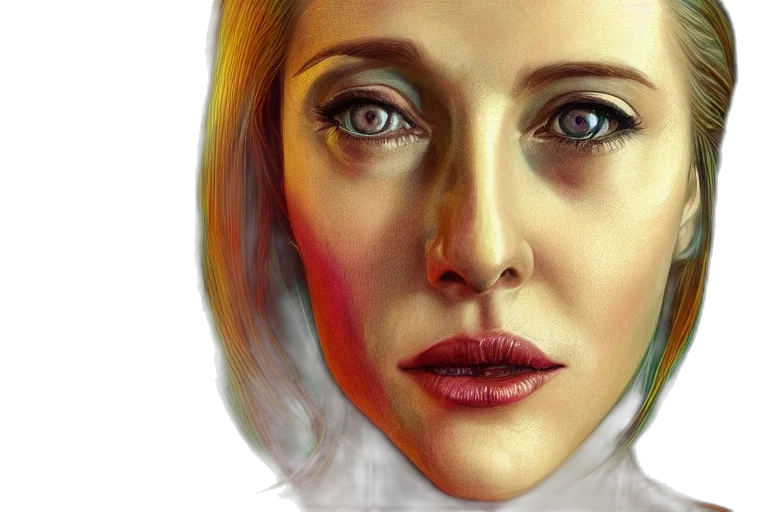 face, mask, photorealistic, oil painting transparent PNG cut-out