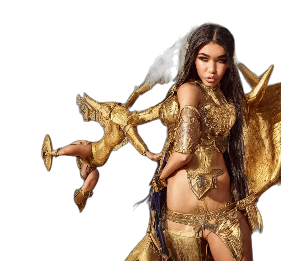fantasy art, concept art, 3d render, golden transparent PNG cut-out