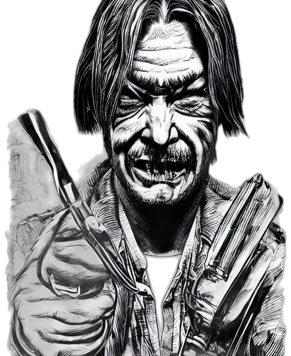 face, comic book art, pencil sketch, concept art transparent PNG cut-out