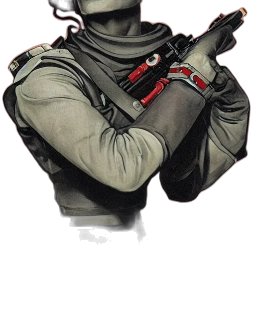 jacket, staff, mask, face transparent PNG cut-out