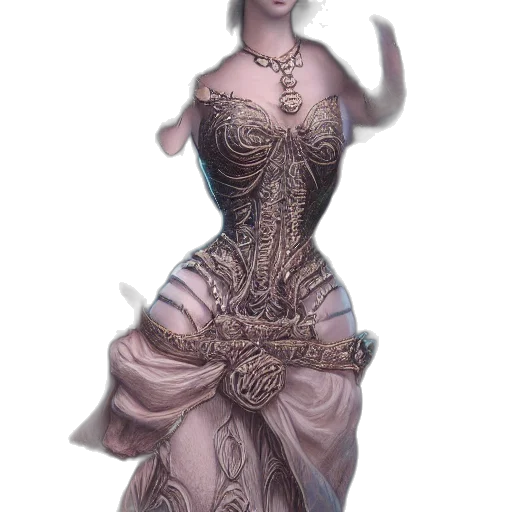dress, crown, jewelry, staff transparent PNG cut-out