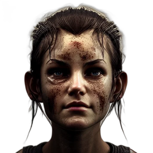face, concept art, photorealistic, comic book art transparent PNG cut-out