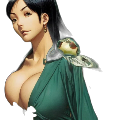 dress, jewelry, staff, face transparent PNG cut-out