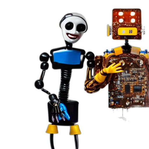 robot, concept art, 3d render, cyberpunk transparent PNG cut-out