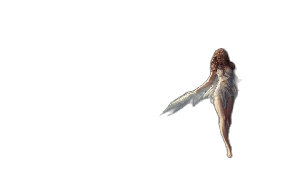 creature, dress, weapon, hair transparent PNG cut-out