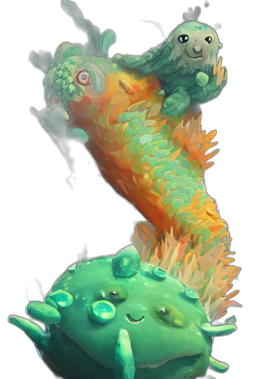 creature, dragon, staff, animal transparent PNG cut-out