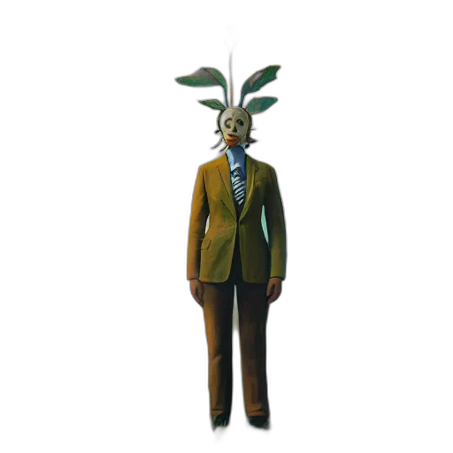 mask, staff, creature, jacket transparent PNG cut-out