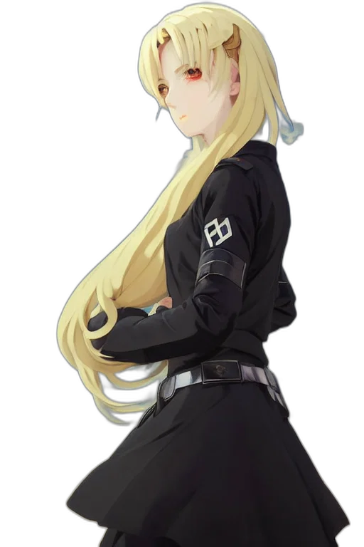 jacket, staff, dress, weapon transparent PNG cut-out