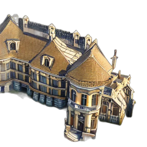 building, crown, 3d render, concept art transparent PNG cut-out