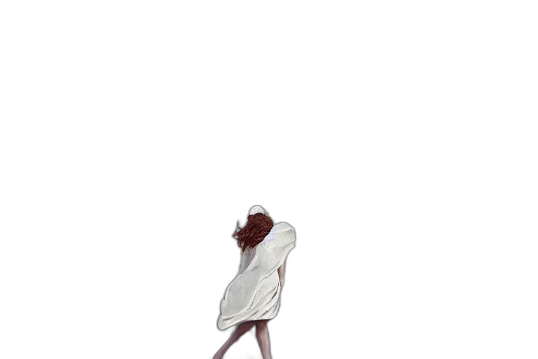dress, jacket, hair, staff transparent PNG cut-out