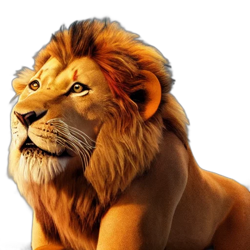 animal, crown, photorealistic, 3d render transparent PNG cut-out