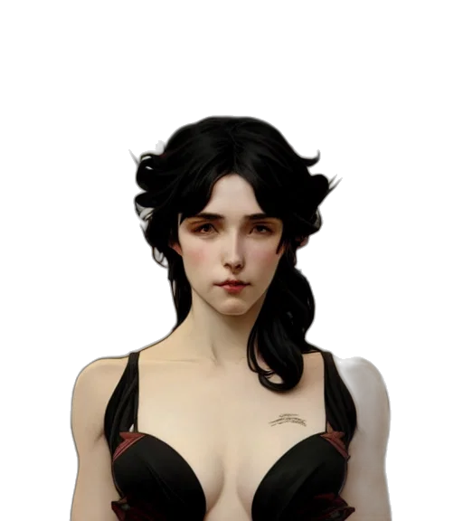 dress, face, jewelry, fantasy art transparent PNG cut-out