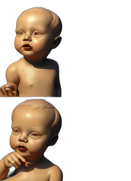 face, mask, creature, 3d render transparent PNG cut-out