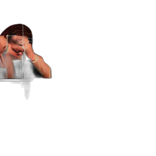 face, artist, crying, while transparent PNG cut-out
