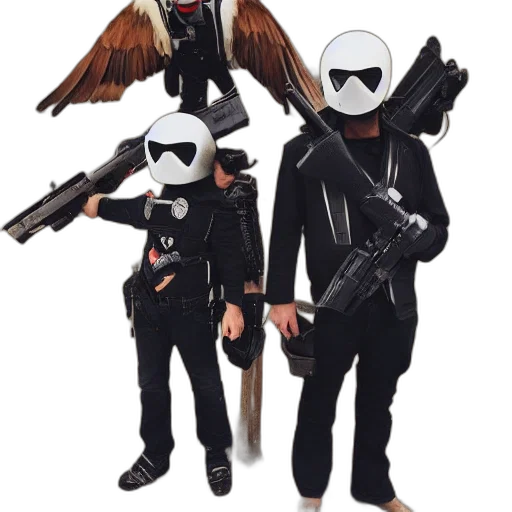 mask, staff, weapon, jacket transparent PNG cut-out
