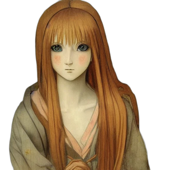 staff, hair, face, fantasy art transparent PNG cut-out