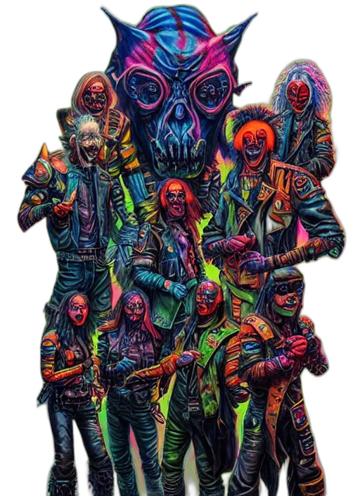 jacket, mask, staff, creature transparent PNG cut-out