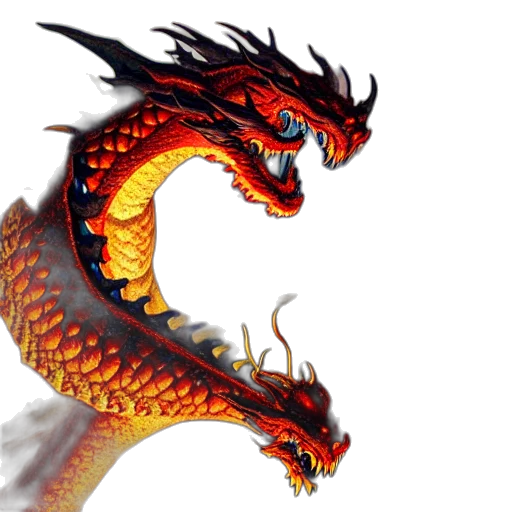 dragon, staff, fantasy art, 3d render transparent PNG cut-out