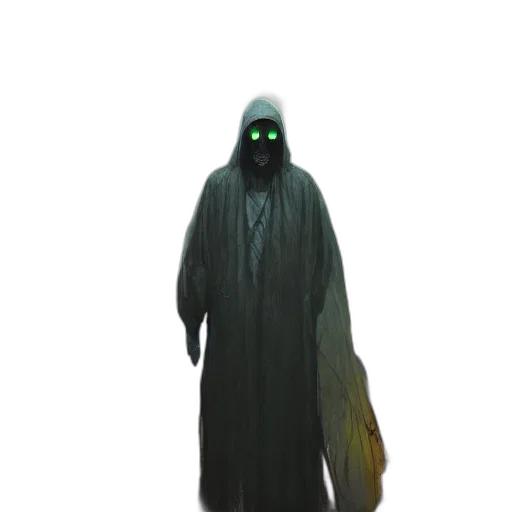 creature, mask, staff, jacket transparent PNG cut-out