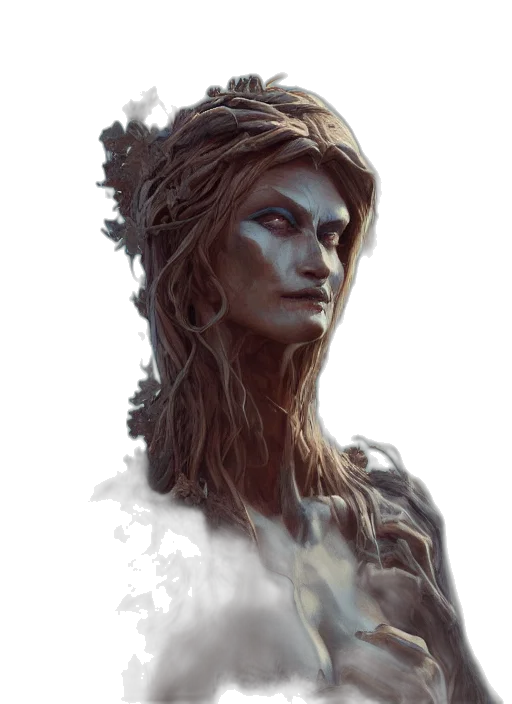 face, fantasy art, concept art, photorealistic transparent PNG cut-out