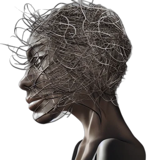 hair, mask, face, crown transparent PNG cut-out