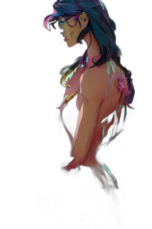 dress, creature, crown, staff transparent PNG cut-out