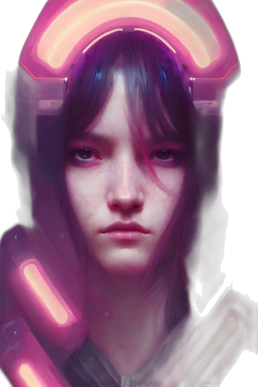 robot, face, mask, cyberpunk transparent PNG cut-out