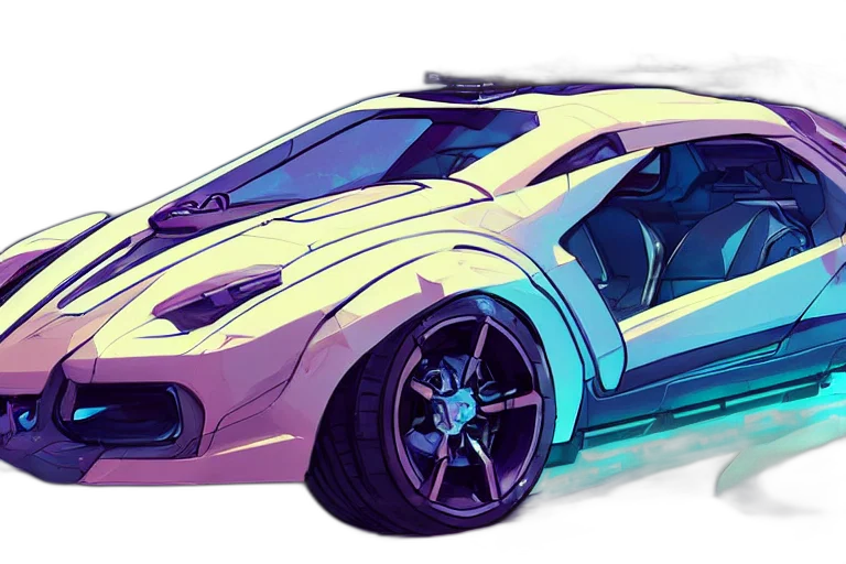 car, 3d render, concept art, photorealistic transparent PNG cut-out