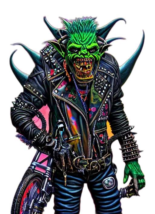 jacket, staff, concept art, cyberpunk transparent PNG cut-out