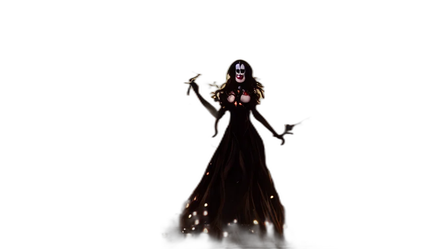 staff, creature, dress, mask transparent PNG cut-out