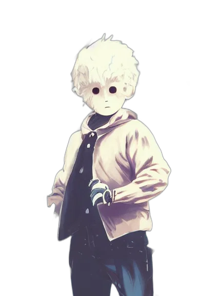 mask, jacket, creature, staff transparent PNG cut-out