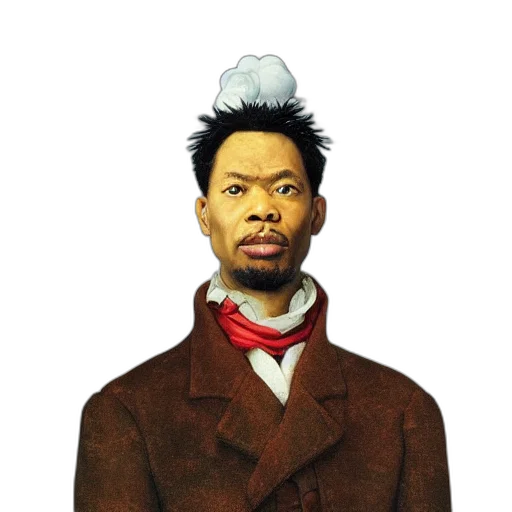 face, jacket, staff, hat transparent PNG cut-out