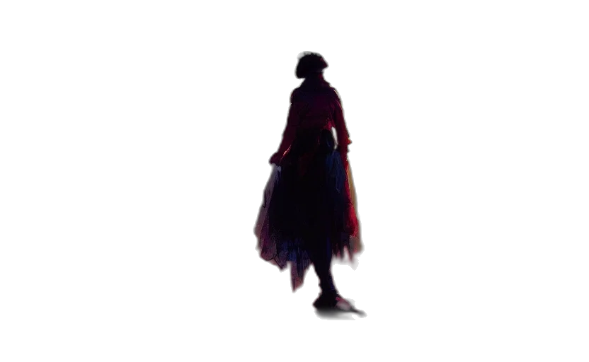 dress, jacket, staff, hat transparent PNG cut-out