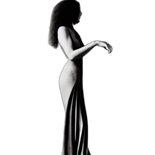 dress, hair, staff, creature transparent PNG cut-out