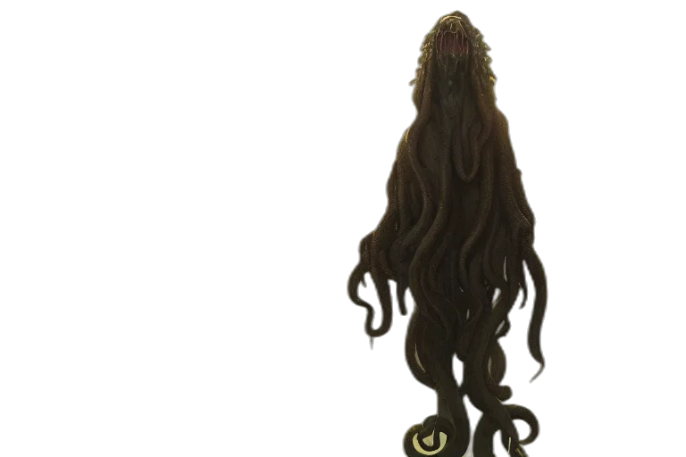 hair, creature, staff, dress transparent PNG cut-out